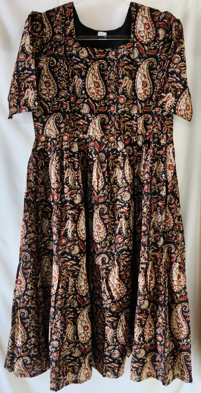 Black Kalamkari Floral Kurta with Lining