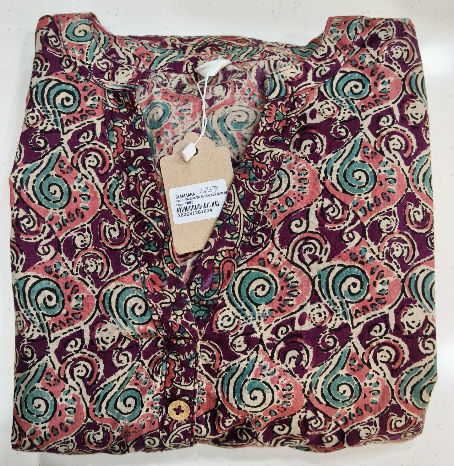 kalamkari kurta with collar