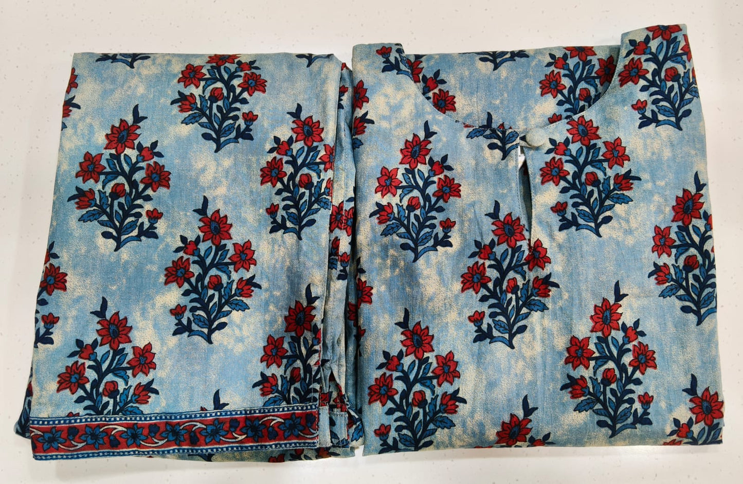 Dark Blue Floral Co Ord Set