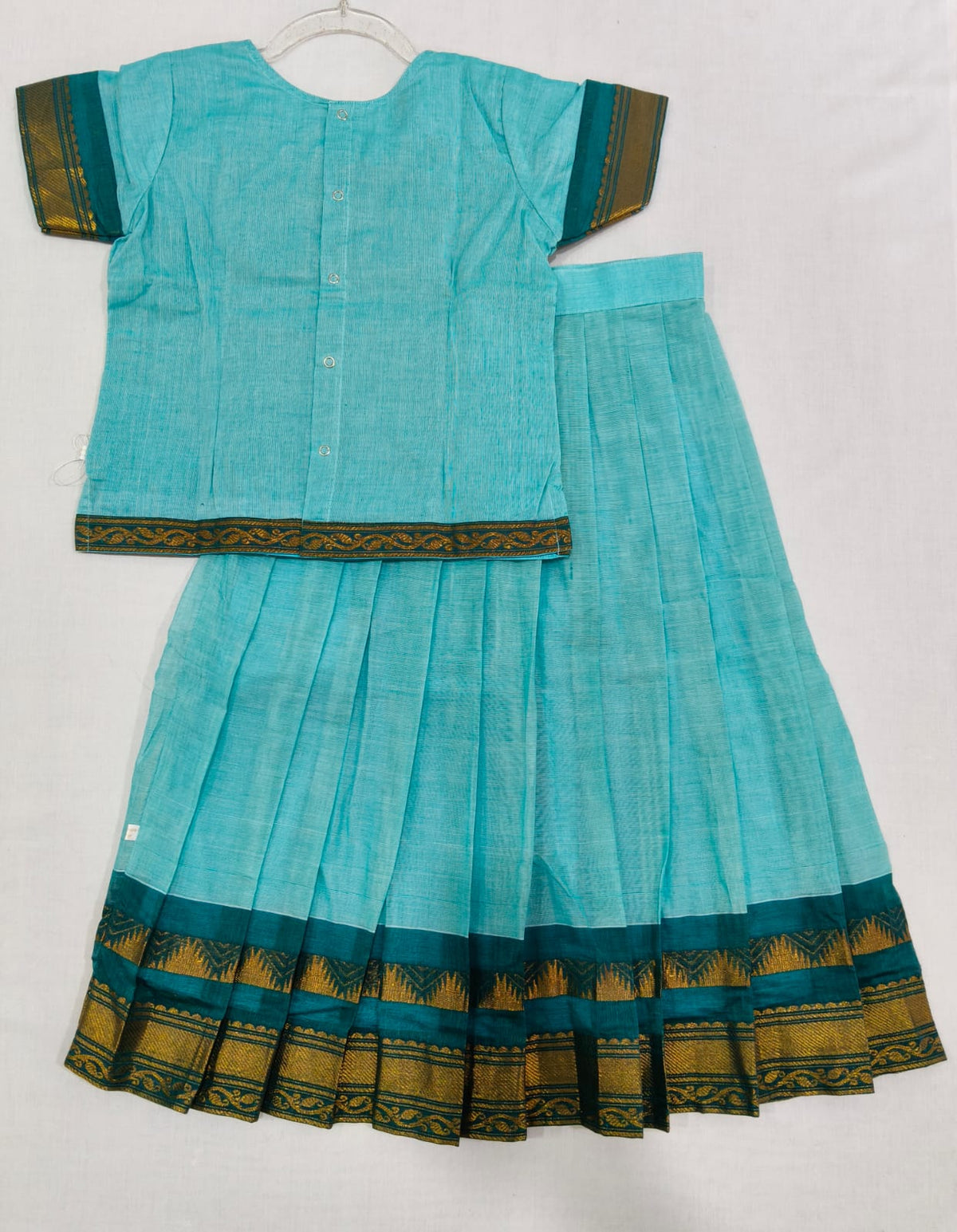Blue W Black Border-Silk Cotton