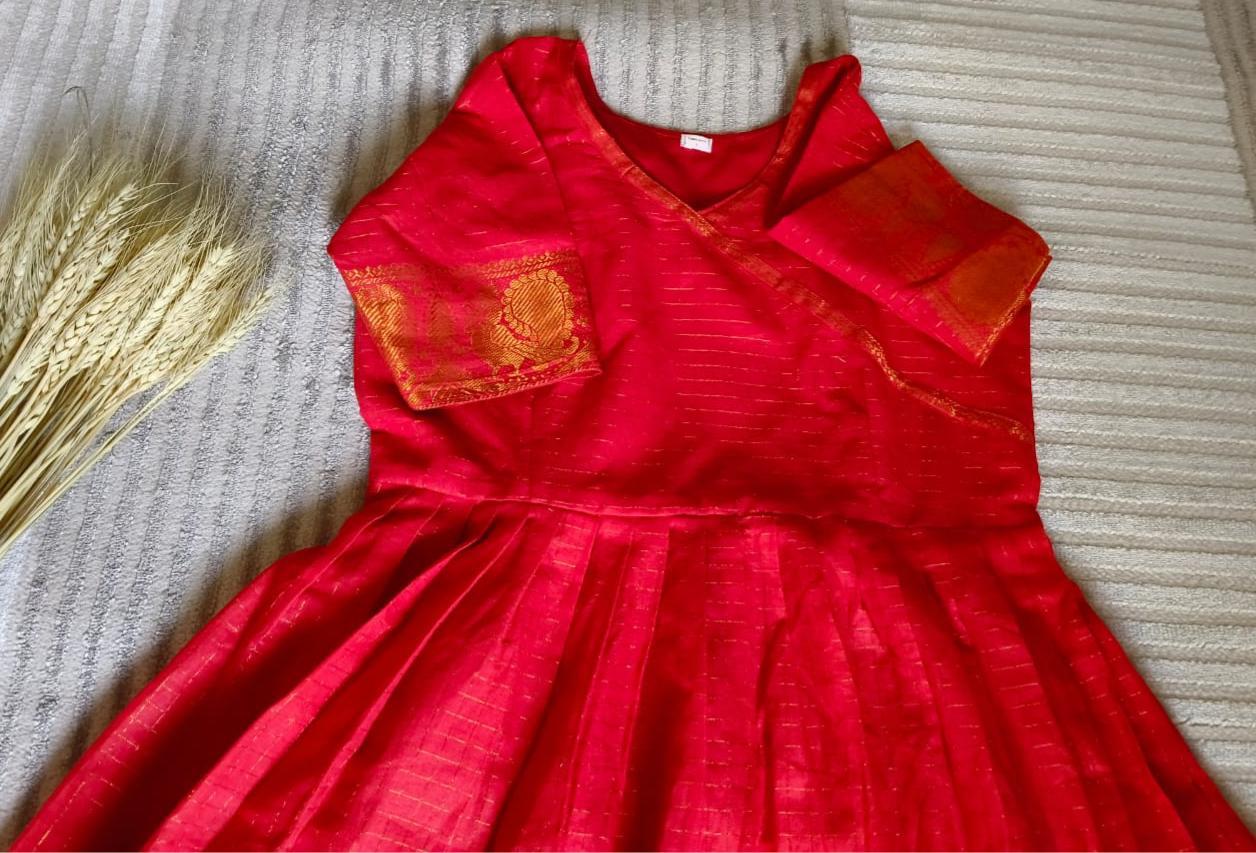 Radiant Orange With Golden Zari Border