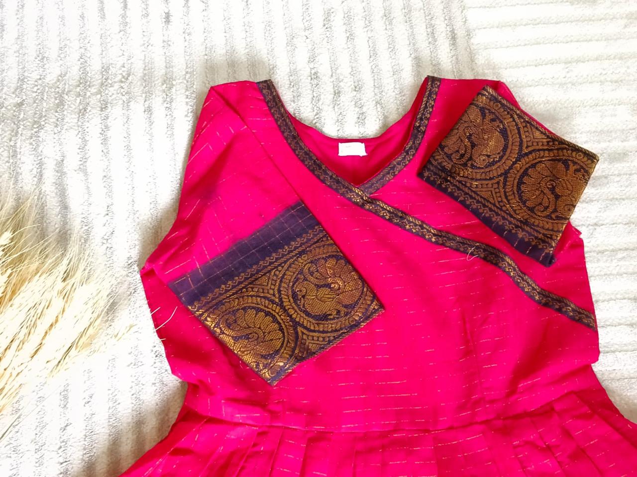 Red with Golden Zari Black Border