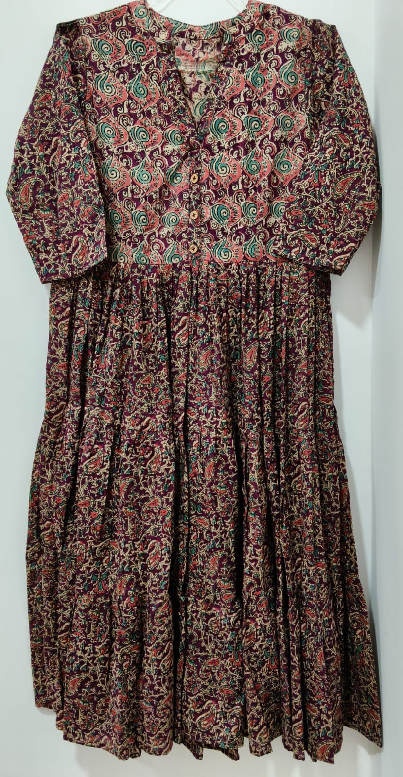 kalamkari kurta with collar