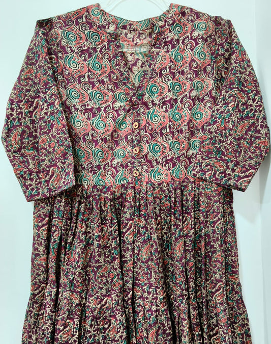 kalamkari kurta with collar