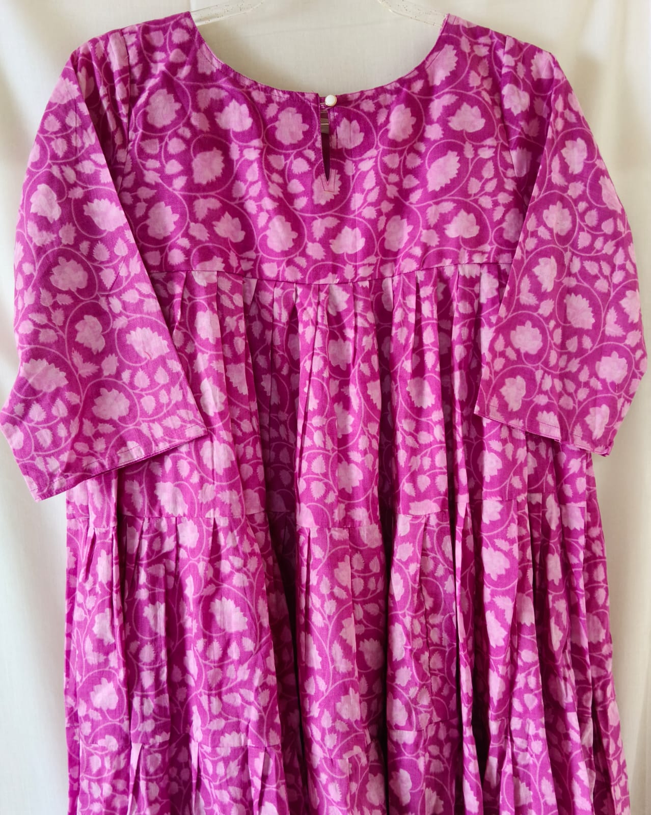 Purple Lotus Floral Kurta with Lining