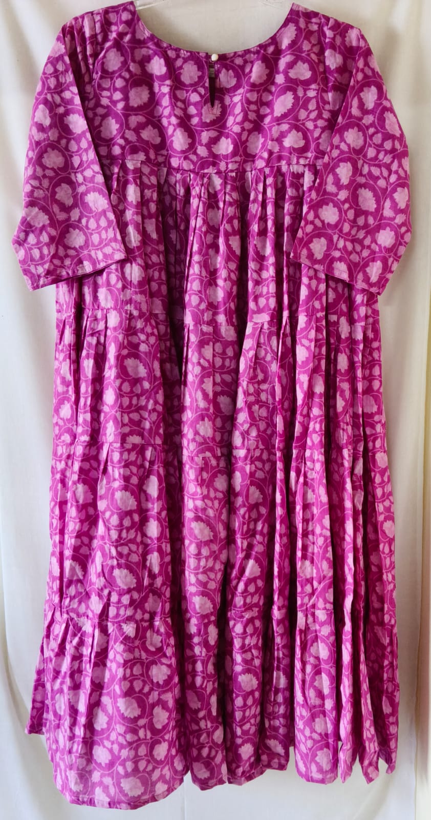 Purple Lotus Floral Kurta with Lining