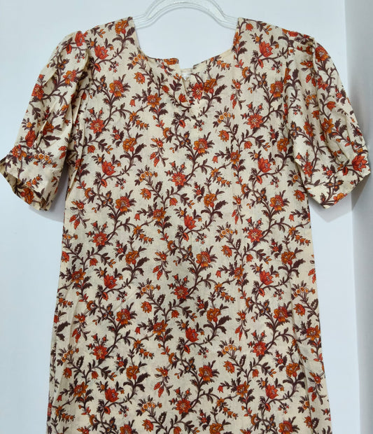 SANDAL BROWN FLORAL KURTA