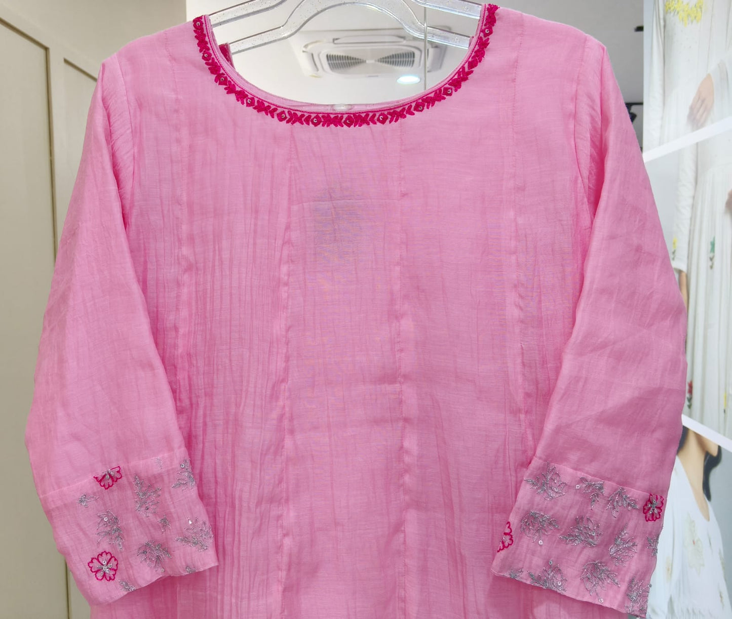 PINK CHANDERI 3 PCS SUIT