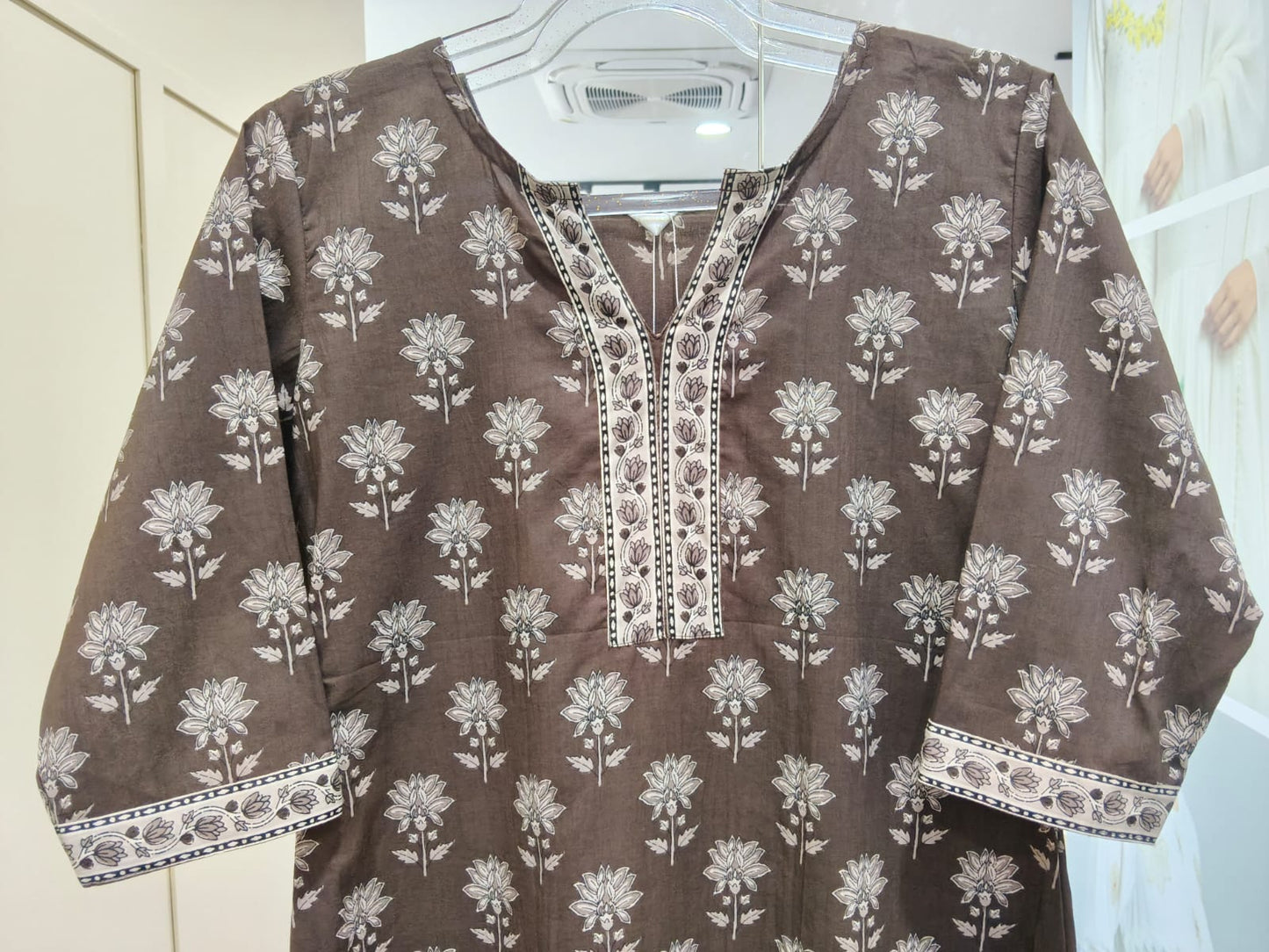 Dark Brown Floral Co Ord Set
