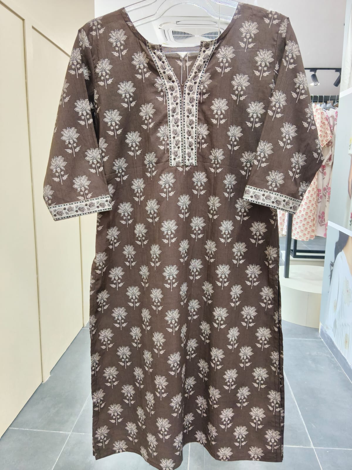 Dark Brown Floral Co Ord Set