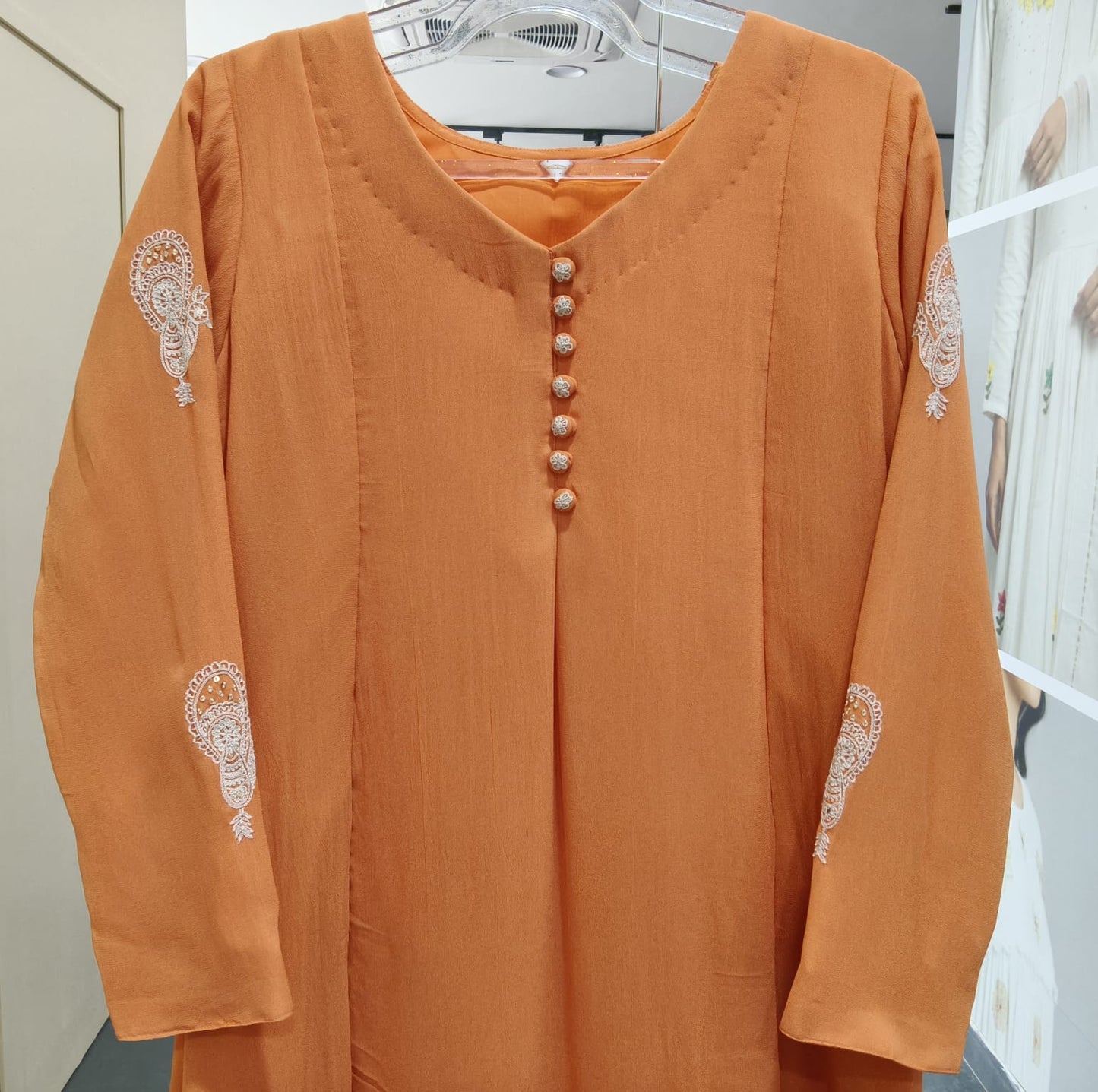 Georgette Peach Hue 3 Pcs Suit