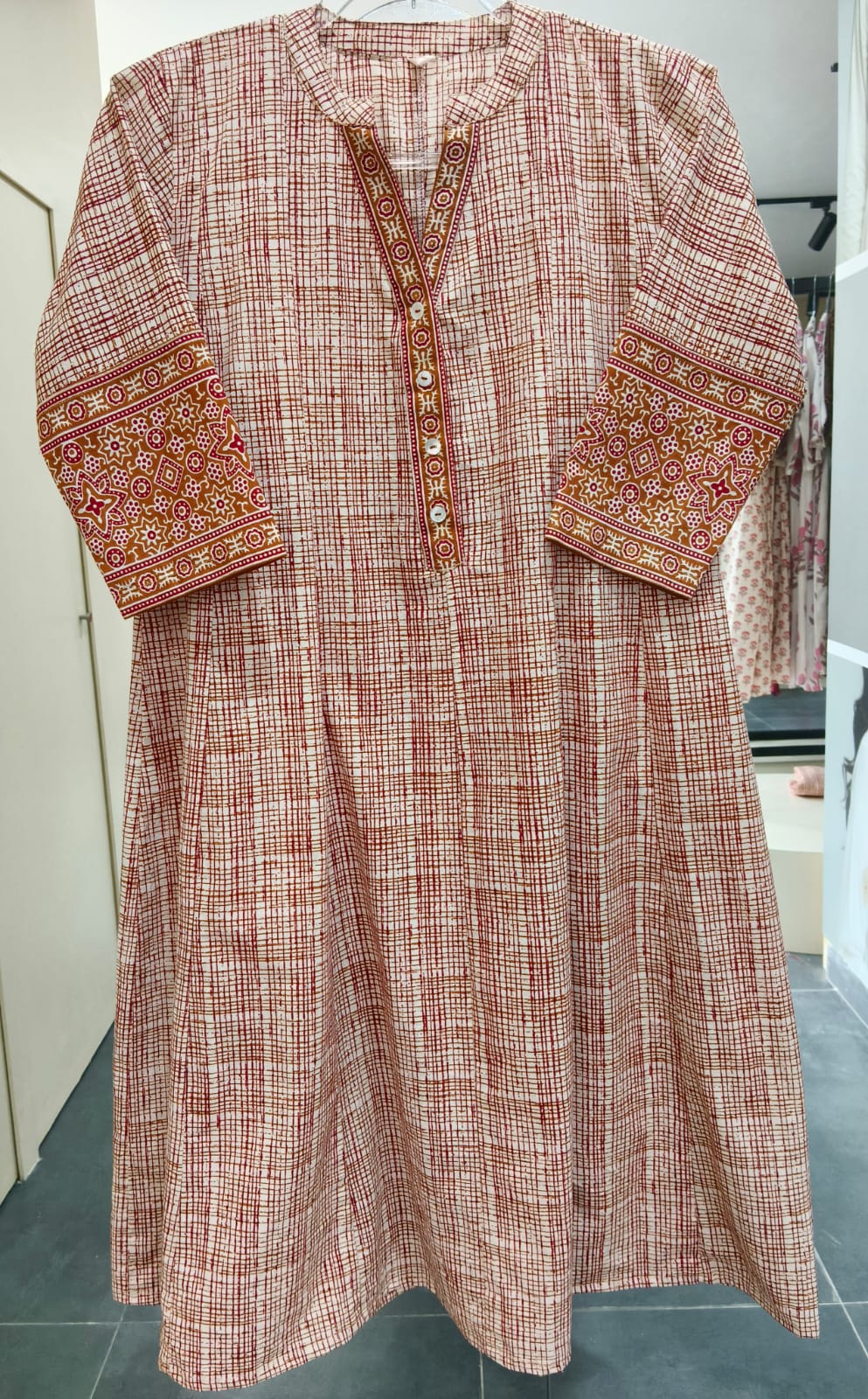 ORANGE PANEL CUT CO ORD SET W OPEN BUTTONS