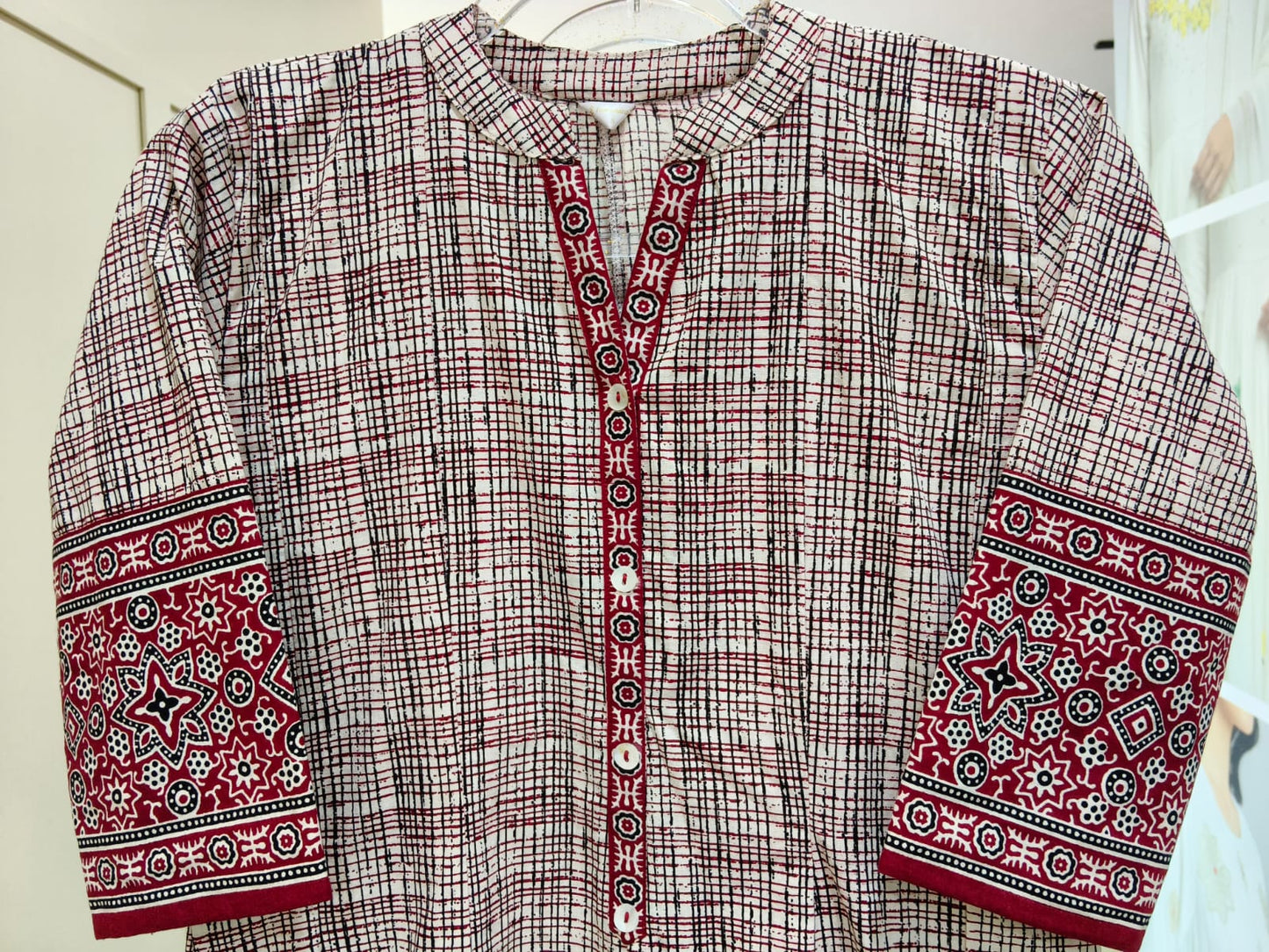 RED PANEL CUT CO ORD SET
