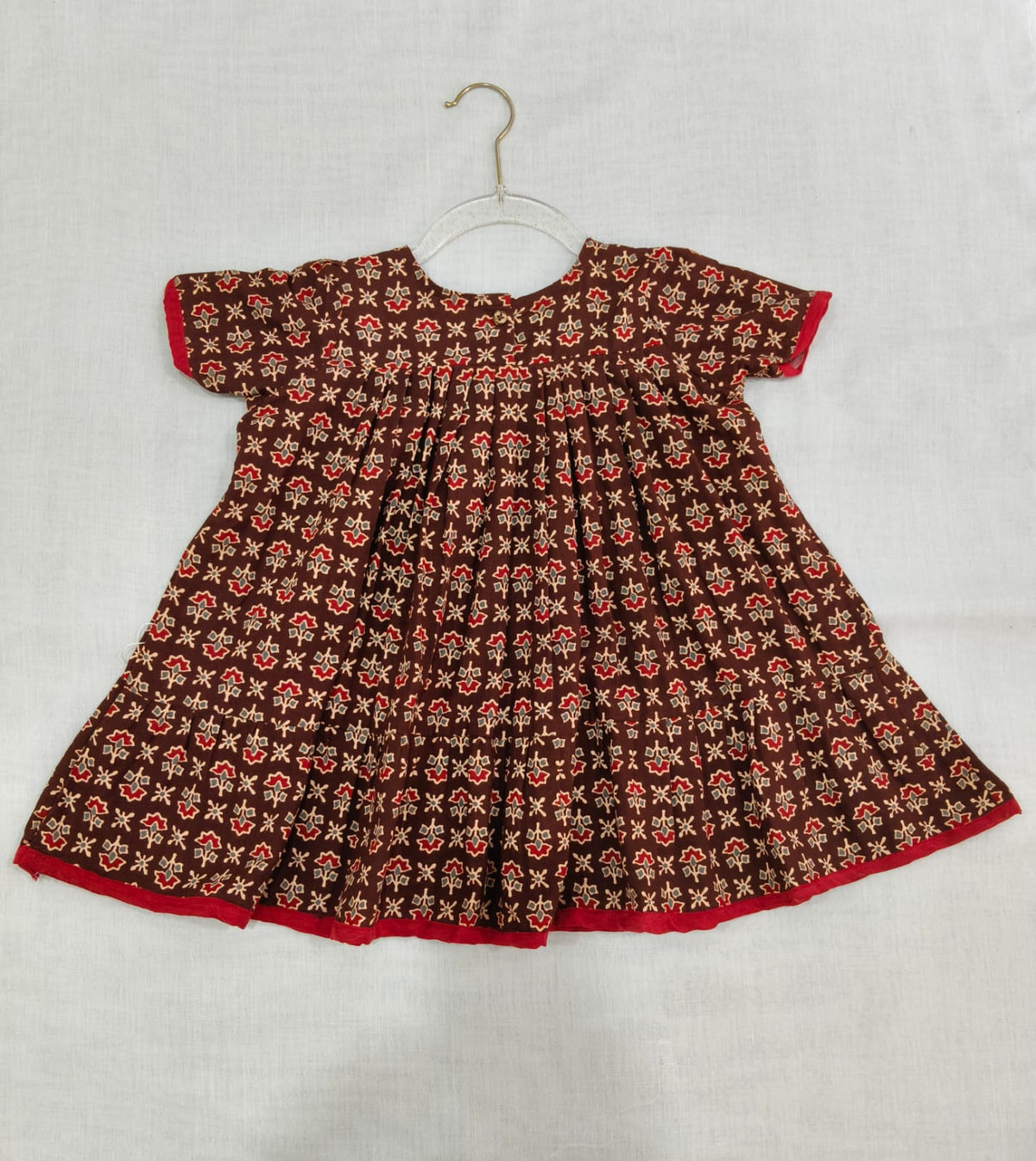 Brown Red Floral Dress