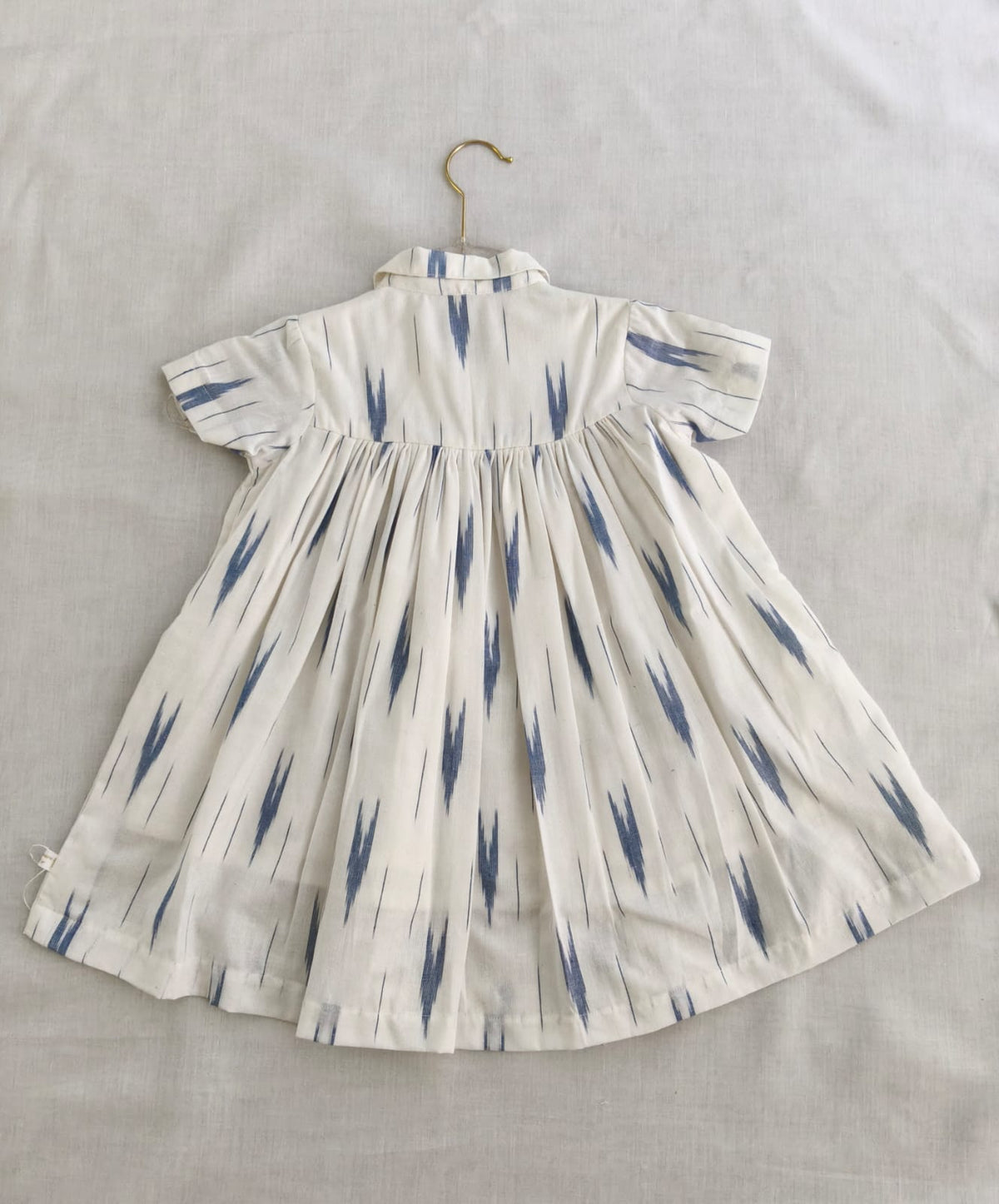 White Ikkat Print Dress