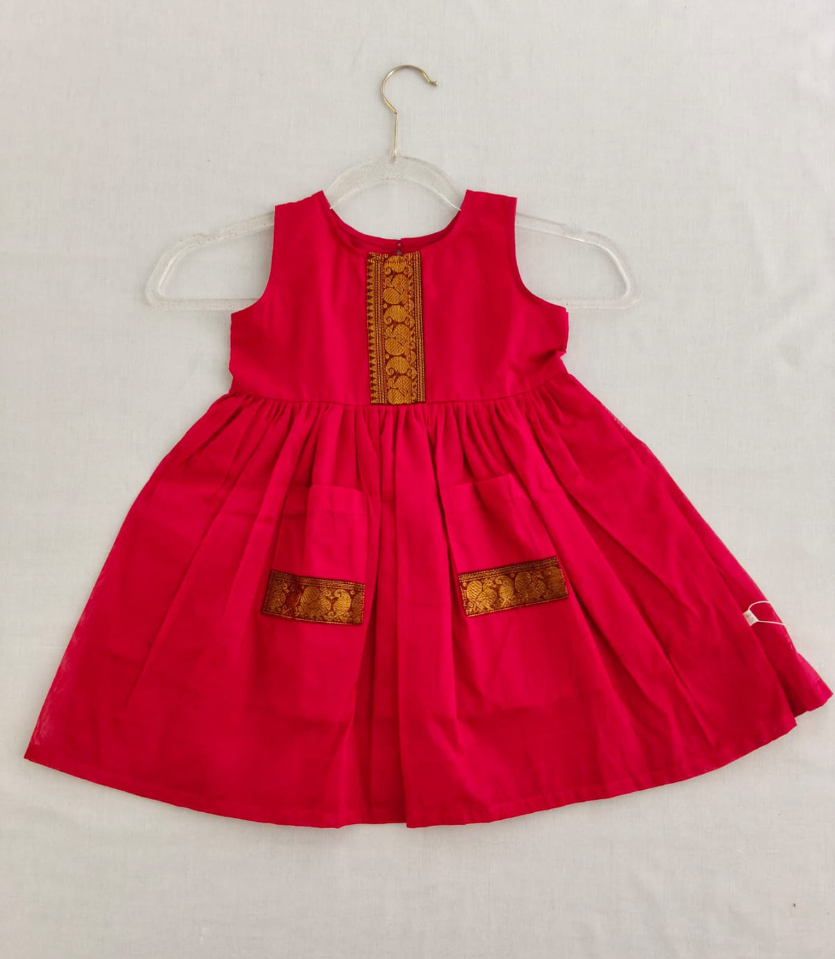 Rani Pink W Self Border-Silk Cotton