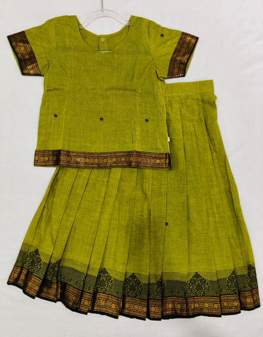 Green W Black Border-Silk Cotton