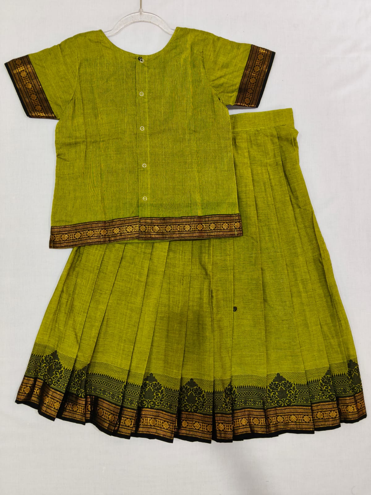 Green W Black Border-Silk Cotton