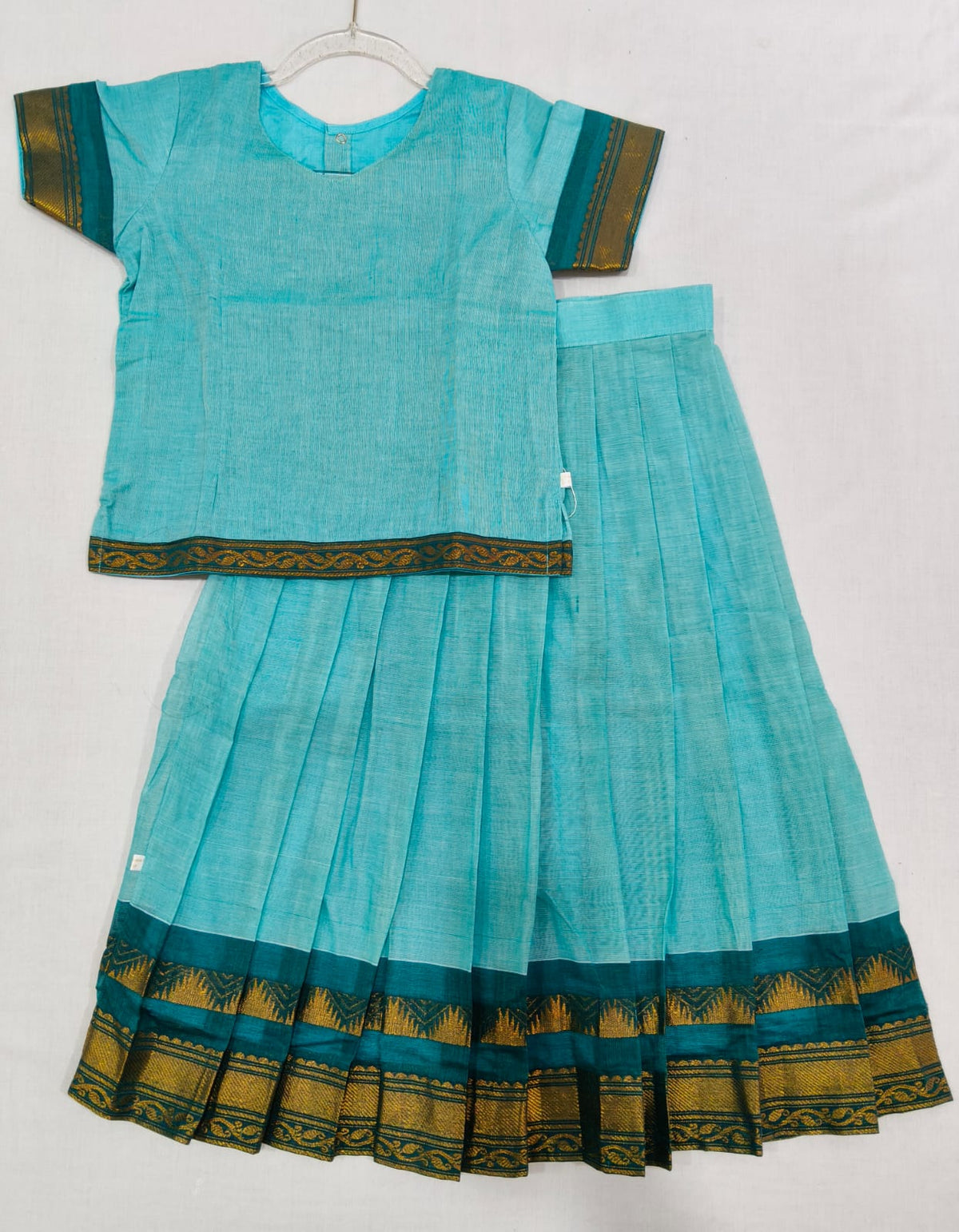 Blue W Black Border-Silk Cotton