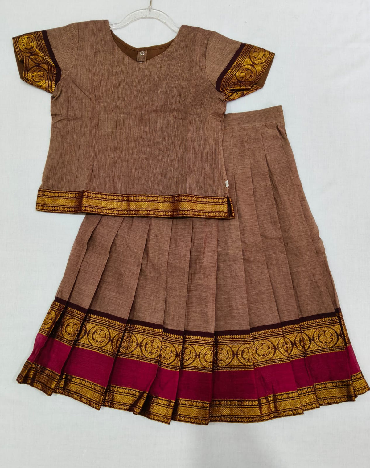 Pink Puple W Wine Border-Silk Cotton