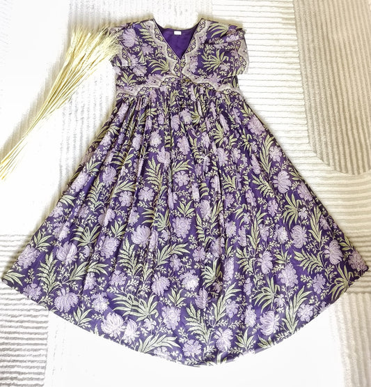 Violet Aliya Cut Floral Kurta with Lining