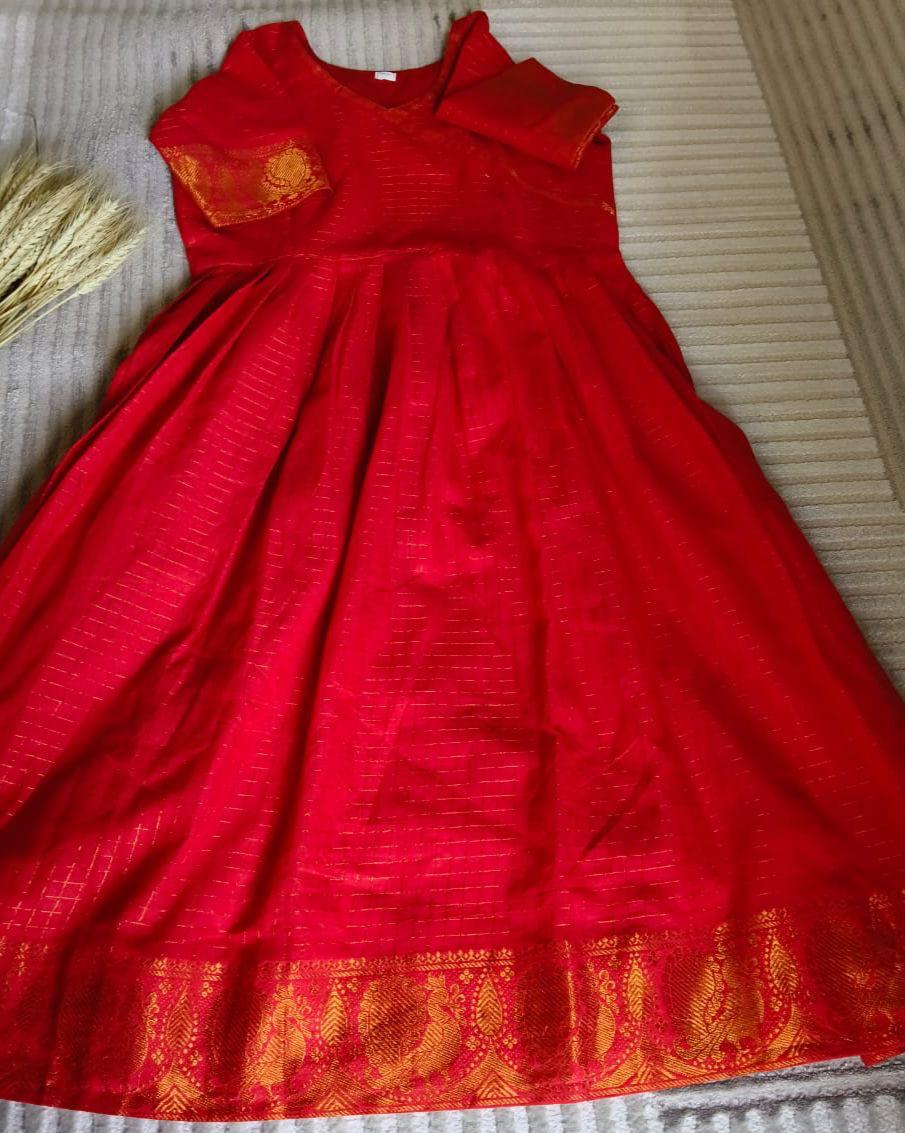 Radiant Orange With Golden Zari Border