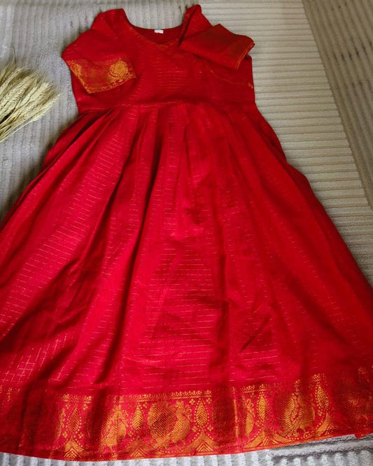 Radiant Orange With Golden Zari Border