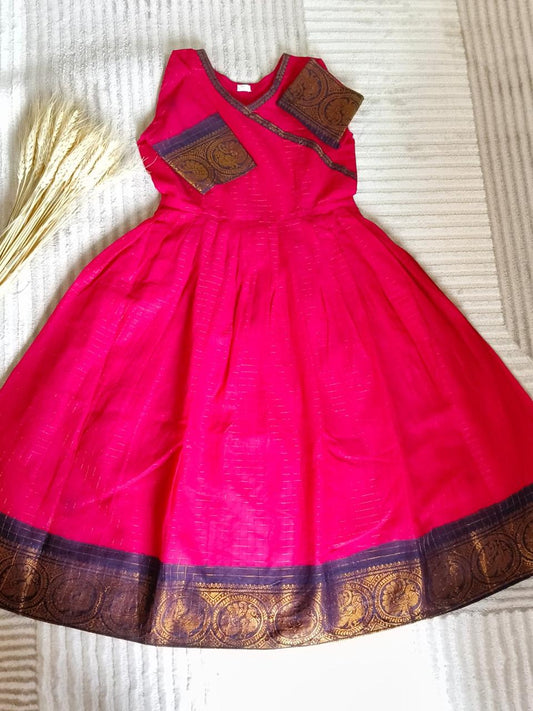 Red with Golden Zari Black Border