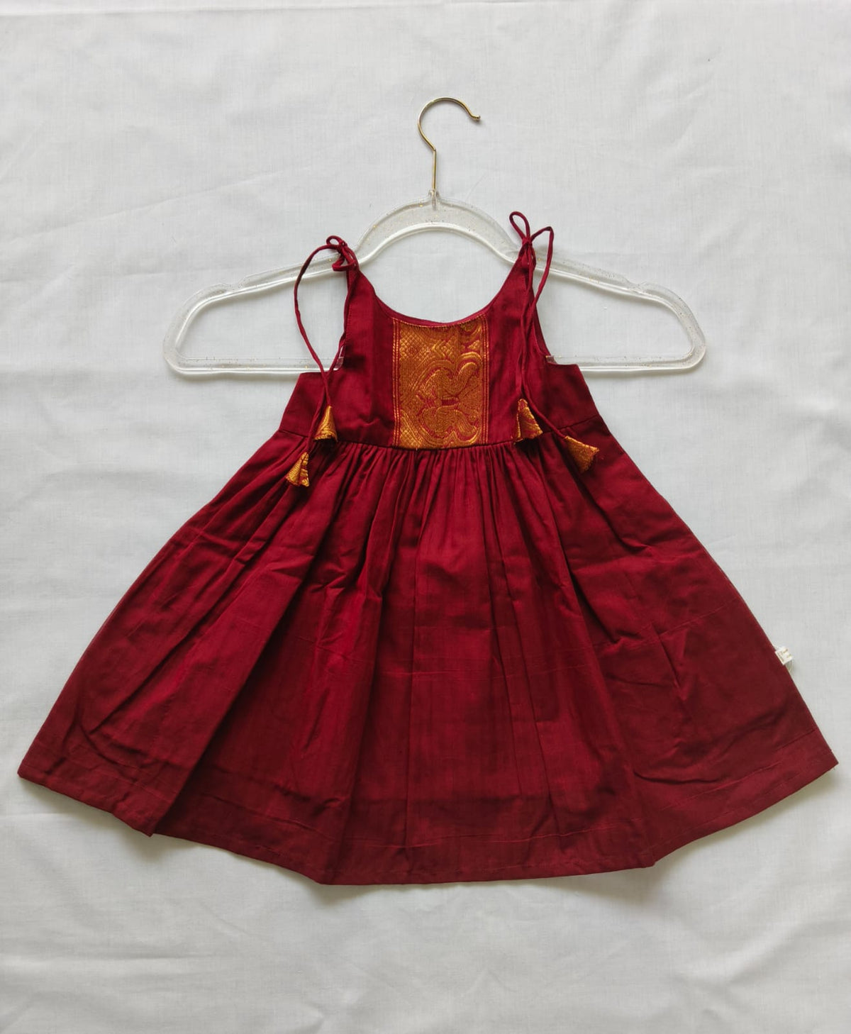 Red w Golden Border-Silk Cotton