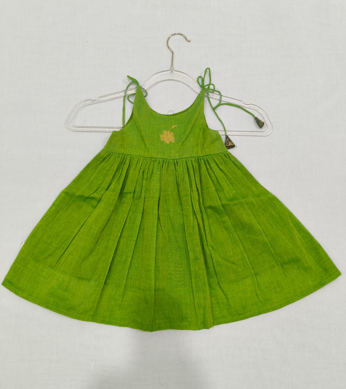 Parrot Green w Green Border-Silk Cotton